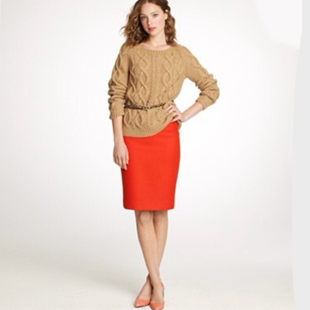 J Crew “The Pencil Skirt” Lipstick Red Wool 10 - Picture 5 of 9